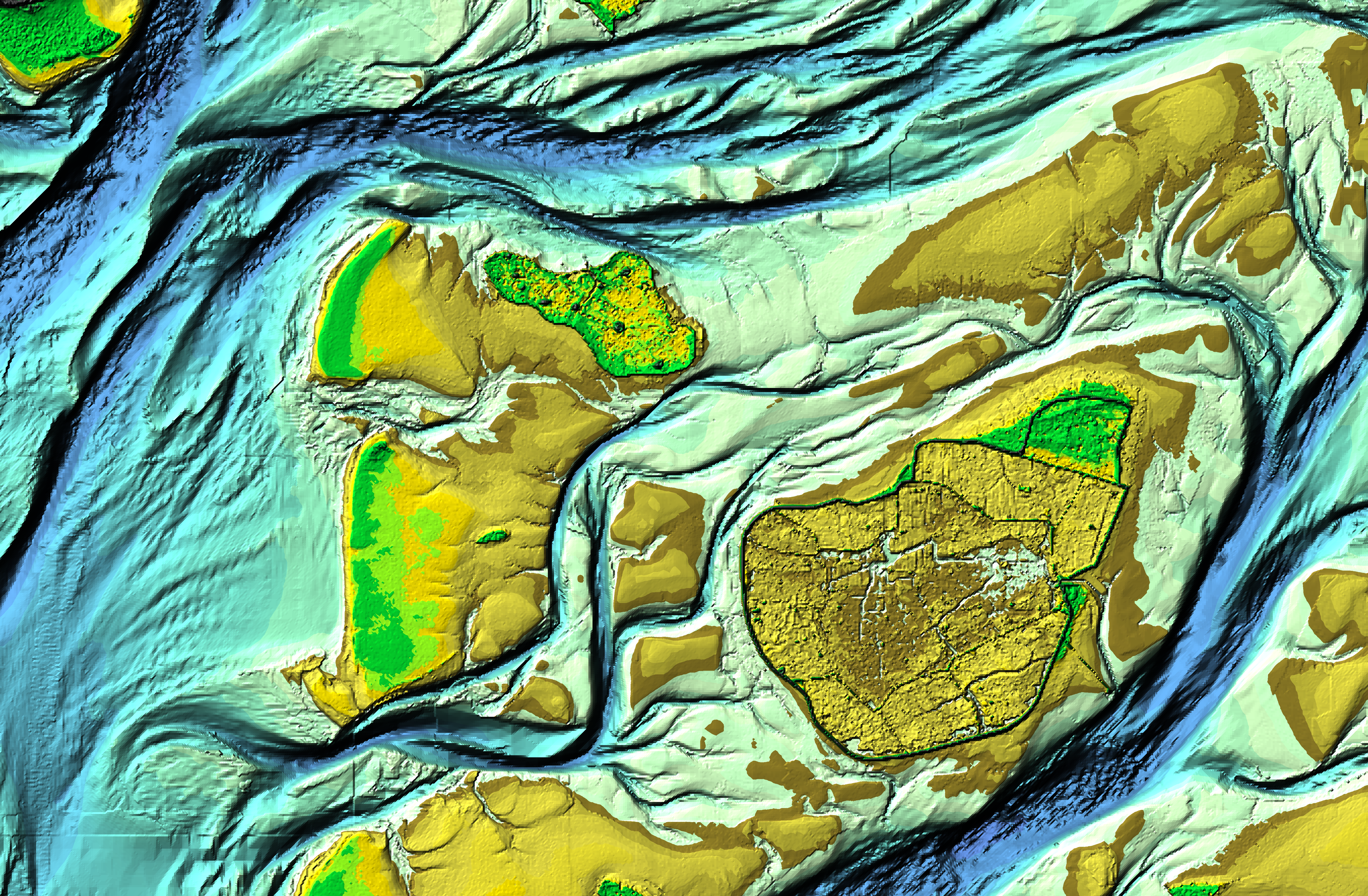 Bathymetry from Pellworm (shaded)