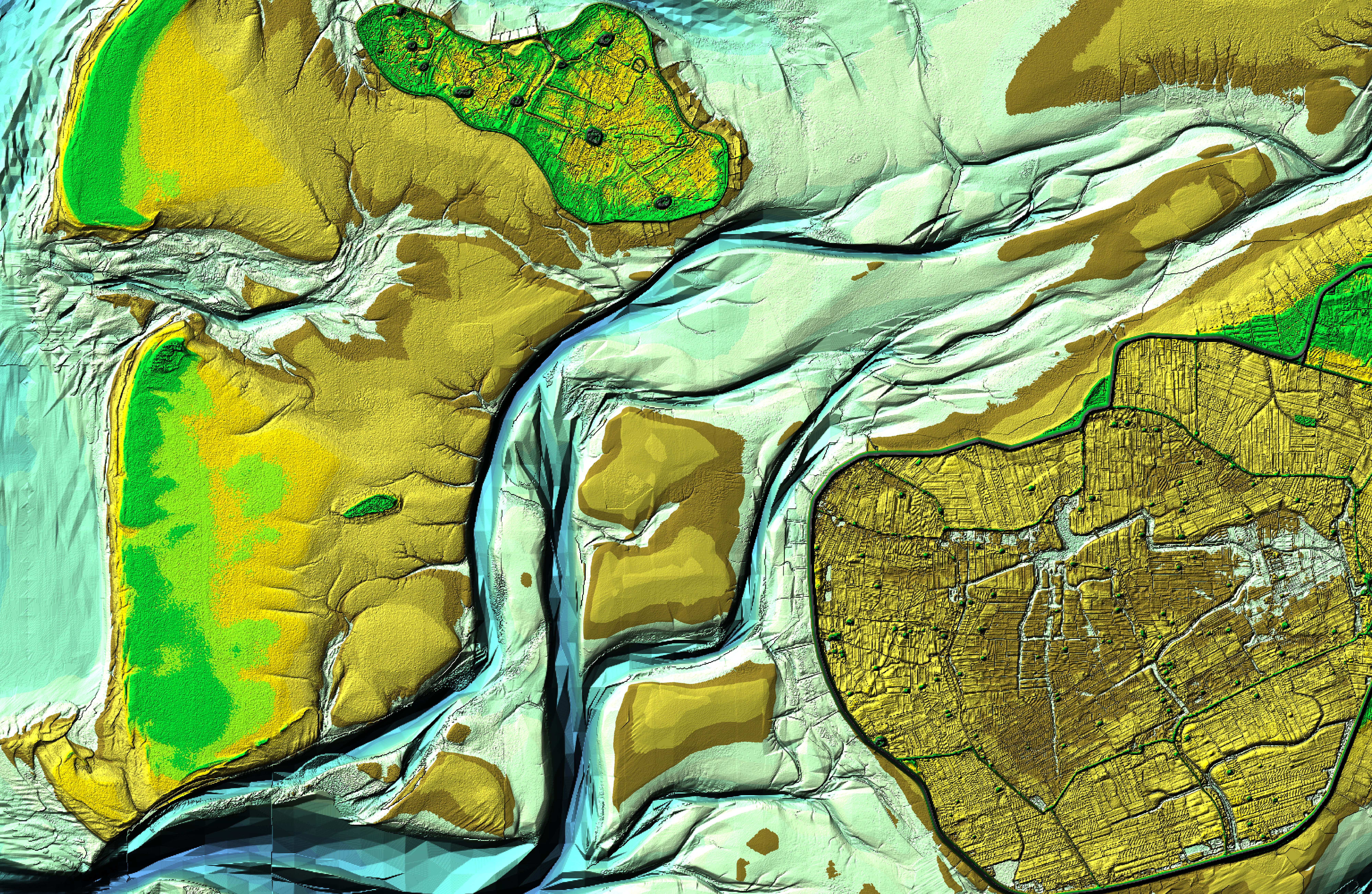 Bathymetry from Pellworm (detailed - shaded)